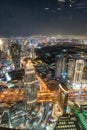 Dubai, United Arab Emirates Ã¢â¬â December 14, 2021, the Arial skyline view of Dubai city at night from at the top of Burj Khalifa Royalty Free Stock Photo