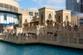 Bridge between Souk Al Bahar and Dubai Mall in the downtown of Dubai City, United Arab Emirates.