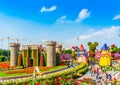 DUBAI, UNITED ARAB EMIRATES - DECEMBER 13, 2018: View of the building of flowers in Dubai Miracle Garden