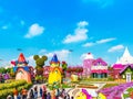 DUBAI, UNITED ARAB EMIRATES - DECEMBER 13, 2018: View of the building of flowers in Dubai Miracle Garden