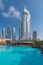 Famous Address hotel next to Dubai Mall, popular tourist destination, United Arab Emirates Royalty Free Stock Photo