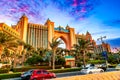 Dubai, United Arab Emirates - January 23, 2023: Beachside facade of luxury hotel Atlantis the Palm in The Palm Jumeirah Royalty Free Stock Photo