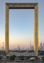 Dubai frame building at sunrise Royalty Free Stock Photo