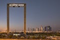 Dubai frame building at sunrise Royalty Free Stock Photo