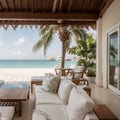 Dubai United Arab Emirates 03 03 2020 : Living area sitting lounge in a Villa house on the beach front of palm Jumeirah Duba Royalty Free Stock Photo