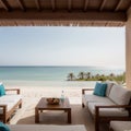 Dubai United Arab Emirates 03 03 2020 : Living area sitting lounge in a Villa house on the beach front of palm Jumeirah Duba