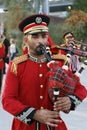 Dubai, United Arab Emirates - March 15, 2022 Emirati Police Brass band orchestra performing at Expo 2020 Dubai Daily Parade Royalty Free Stock Photo