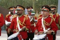 Dubai, United Arab Emirates - March 15, 2022 Emirati Police Brass band orchestra performing at Expo 2020 Dubai Daily Parade Royalty Free Stock Photo