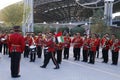 Dubai, United Arab Emirates - March 15, 2022 Emirati Police Brass band orchestra performing at Expo 2020 Dubai Daily Parade Royalty Free Stock Photo