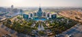 Dubai, United Arab Emirates - May 5, 2021: Panorama of Dubai Silicon Oasis in Dubai emirate suburbs at United Arab Emirates aerial