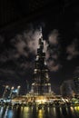 Dubai, United Arab Emirates -MAY 11, 2019 Timelapse hyperlapse of Burj Khalifa skyscraper tower. The tallest building in the world Royalty Free Stock Photo