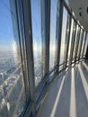 Dubai, United Arab Emirates - May 2, 2023: View on beautiful cityscape from Burj Khalifa