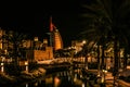 Night view of Burj Al Arab, Seven Star Hotel, A view from Jumeirah Beach, Residential a Royalty Free Stock Photo