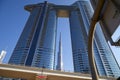 Burj Khalifa skyscraper and Address Sky View towers in a clear sunny day