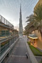 Dubai, United Arab Emirates Ã¢â¬â November 03, 2018, Burj khlifa view from The Dubai Mall located in Downtown Dubai, beside the Burj Royalty Free Stock Photo