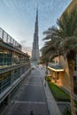 Dubai, United Arab Emirates Ã¢â¬â November 03, 2018, Burj khlifa view from The Dubai Mall located in Downtown Dubai, beside the Burj Royalty Free Stock Photo