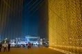 Dubai, United Arab Emirates - October 3, 2020: Entrance gate of Alif Mobility Pavilion at Dubai EXPO 2020 with characteristic