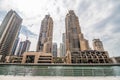 Dubai, United Arab Emirates - October, 2018: Modern architecture high rise and tall buildings in Dubai Marina, UAE Royalty Free Stock Photo