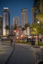 Dubai, United Arab Emirates, October 17, 2020, people visiting the Dubai Creek harbour area at the evening