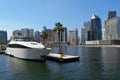 Dubai, United Arab Emirates (UAE), December 2022: D-Marin Business Bay Marina on the Dubai Canal.