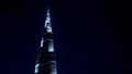 DUBAI, UNITED ARAB EMIRATES, UAE - NOVEMBER 20, 2017: Burj Khalifa, night view of the tallest building and manmade Royalty Free Stock Photo