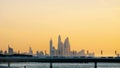 DUBAI, UNITED ARAB EMIRATES, UAE - NOVEMBER 20, 2017: Hotel Jumeirah Al Naseem near with Burj al Arab. at sunset, in the Royalty Free Stock Photo