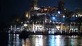 DUBAI, UNITED ARAB EMIRATES, UAE - NOVEMBER 20, 2017:Hotel Jumeirah Al Qasr Madinat ,night walk along the water canal