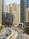 Dubai, United Arab Emirates. View of modern skyscrapers and buildings at Dubai Marina. Iconic destination. Luxury skyscrapers Royalty Free Stock Photo