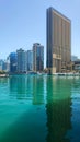 Dubai, United Arab Emirates. View of modern skyscrapers and buildings at Dubai Marina. Iconic destination. Luxury skyscrapers Royalty Free Stock Photo