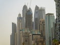 Dubai, United Arab Emirates. View of modern skyscrapers and buildings at Dubai Marina. Iconic destination. Luxury skyscrapers Royalty Free Stock Photo