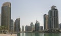 Dubai, United Arab Emirates. View of modern skyscrapers and buildings at Dubai Marina. Iconic destination. Luxury skyscrapers Royalty Free Stock Photo