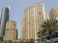 Dubai, United Arab Emirates. View of modern skyscrapers and buildings at Dubai Marina. Iconic destination. Luxury skyscrapers Royalty Free Stock Photo