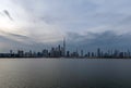 Waterfront view of Burj Khalifa, World Tallest Tower under Cloudy Sky. A view from Sheikh