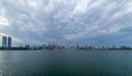 Waterfront view of Burj Khalifa, World Tallest Tower under Cloudy Sky. A view from Sheikh