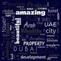 dubai word cloud, text,word cloud use for banner, painting, motivation, web-page, website background, t-shirt & shirt printing,