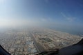 Dubais urban landscape as seen from helicopter