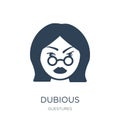 dubious icon in trendy design style. dubious icon isolated on white background. dubious vector icon simple and modern flat symbol