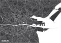 Minimalistic Dublin city map poster design.