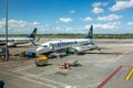 A Ryanair plane on the tarmac