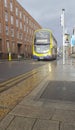 Dublin Bus vehicle over wet streets, Ireland