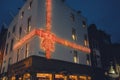 Dublin city, Ireland - 12.11.2021: Scene at Grafton street illuminated and decorated for Christmas. Night shot Royalty Free Stock Photo