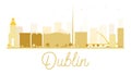 Dublin City skyline golden silhouette. Royalty Free Stock Photo