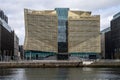 Dublin Docklands, Dublin 1 Ireland 29th March 2023. Central Bank of Ireland Office over the River Liffey view of building glass