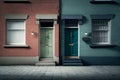 Dublin doors, colorful classic irish georgian doors of Dublin, Ireland, Generative AI Royalty Free Stock Photo