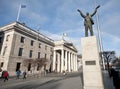 Dublin GPO, Larkin statue and Spire. Royalty Free Stock Photo