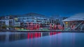 Dublin Grand Canal Square in docklands at night, Ireland Royalty Free Stock Photo