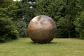 Dublin, Ireland - Abstract spherical metal world sculpture at Farmleigh phoenix park Dublin, Ireland