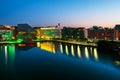 Dublin, Ireland. Aerial view of Grand Canal at sunrise Royalty Free Stock Photo