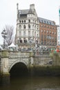 Dublin, Ireland - 03.17.2023: The annual St. Patrick\'s Day Parade along streets in Dublin City Center.