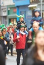 Dublin, Ireland - 03.17.2023: The annual St. Patrick's Day Parade along streets in Dublin City Center.